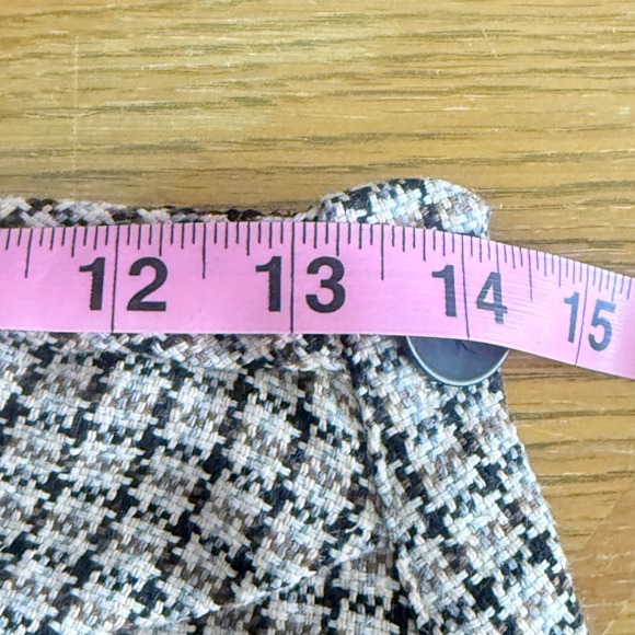 Zara Houndstooth Side Button Midi Skirt Brown Black Plaid Womens Medium - Picture 10 of 11